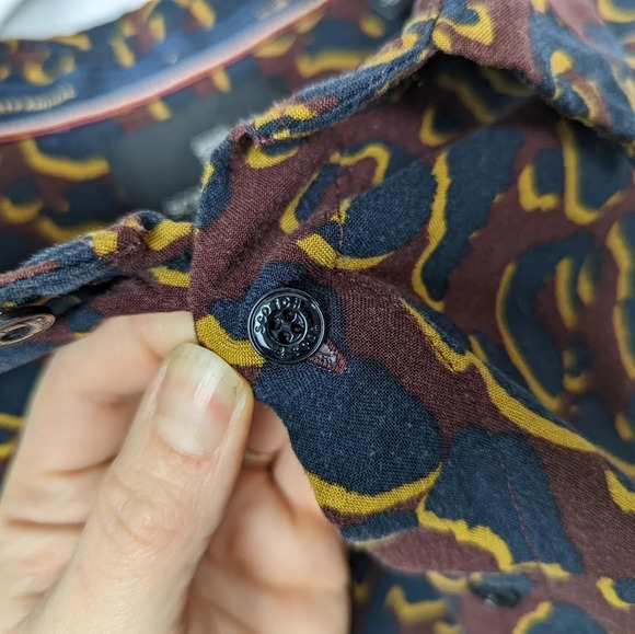 Scotch & Soda Size L Party Animal Leopard Spotted Print Button Front Blouse Top - Picture 5 of 13